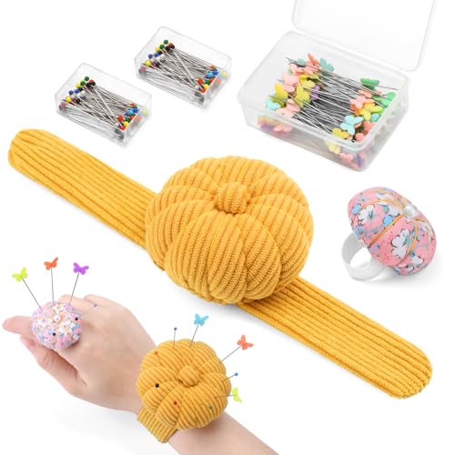 Wrist Pin Cushions for Sewing Cute Sewing Pin Cushion 200PCS Sewing Pins (200 Count)