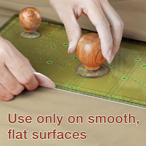 Ruler Knob Wooden Handle with Strong Suction Cup Grip (2 Count)