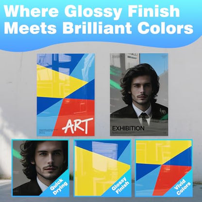 Photo Paper Glossy Double Sided 8.5x11 Inkjet 37lb 140gsm Dye ink Thin Photo Picture Flyer Calendar Magazine CD Cover letter