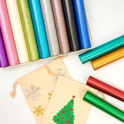 Glitter HTV Heat Transfer Vinyl 12"x12" Bundle 13 Sheets Iron on Vinyl for T
