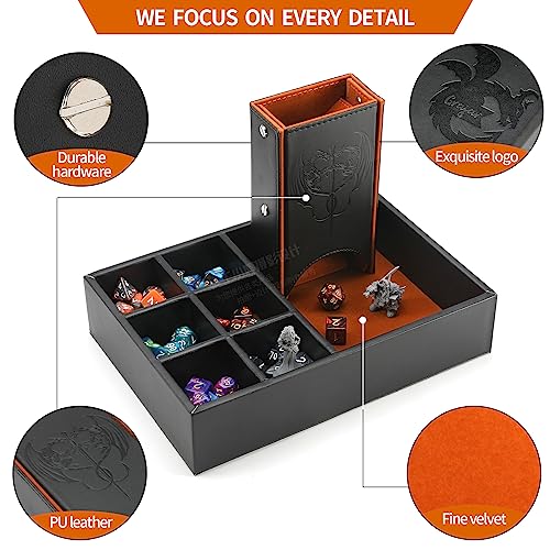 DND Dice Tray and Dice Tower with Storage
