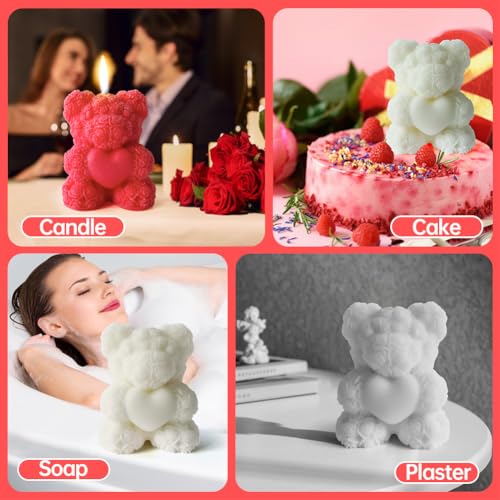 Rose Bear Candle Mold