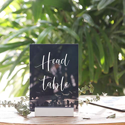 5 Pack 4" White Wood Stands for Wedding Acrylic Sign (5 Count)