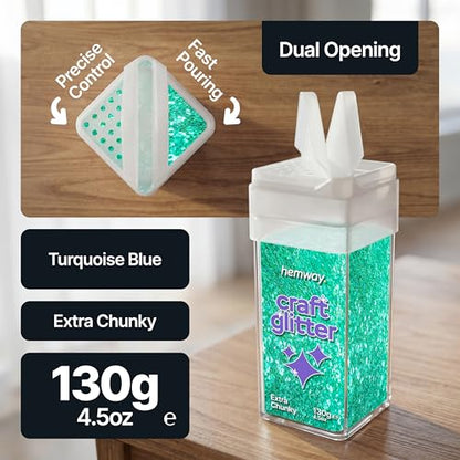 Craft Glitter Shaker Turquoise Blue 110g Extra Chunky (3.8 Ounce)