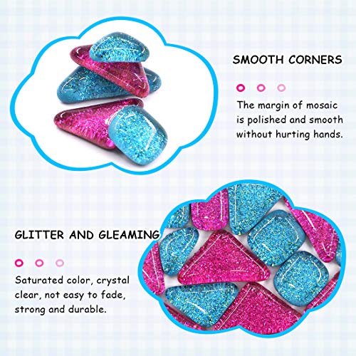 1 Pound Mixed Colors Shine Crystal Series Mosaic Tiles Assortment Kit (15.87 Ounce)