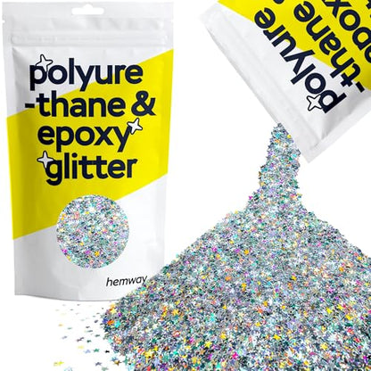 Resin Glitter Silver Holographic Stars 100g (3.5 Ounce)