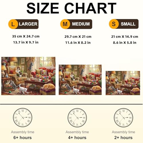 Lively Cat Puzzles Adults Gifts for Women Men Wooden 93 Pieces 8.6x5.8in (93 Count)