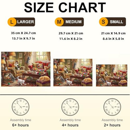 Lively Cat Puzzles Adults Gifts for Women Men Wooden 262 Pieces 13.7x9.7in (262 Count)