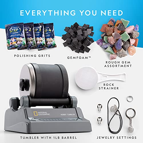National Geographic Hobby Rock Tumbler Kit for Kids and Adult Beginners