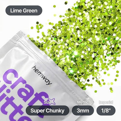 Craft Glitter Lime Green 100g Super Chunky Glitter (3.5 Ounce)