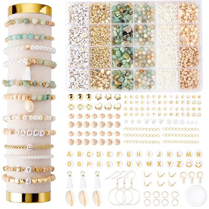 Jewelry Making Supplies Kit Natural Stone Beads for Irregular Natural Stone with for DIY Craft Bracelet Necklace Earrings for Adults
