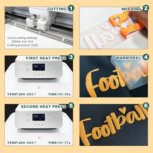 Orange Glitter Puff Heat Transfer Vinyl