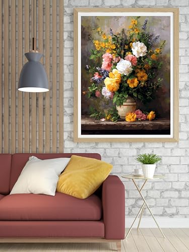 14 ct Counted Cross Stitch Kits for Adults Flowers Cross Stitch Patterns Stamped Printed Cross Stitch Kits