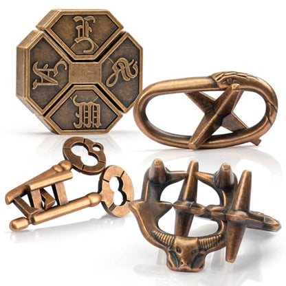 Fun Metal Brain Teaser Puzzle Games (4 Count)