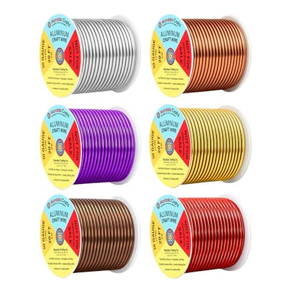 10 GA Purple Brown Red Assorted Anodized Aluminum Craft Wire (120 Foot)