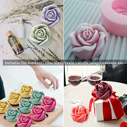 3D Rose Silicone Molds