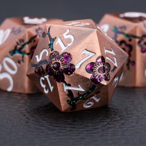 Glitter Purple DND Metal Dice