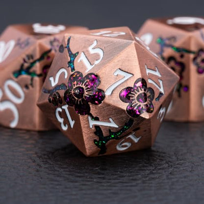 Glitter Purple DND Metal Dice