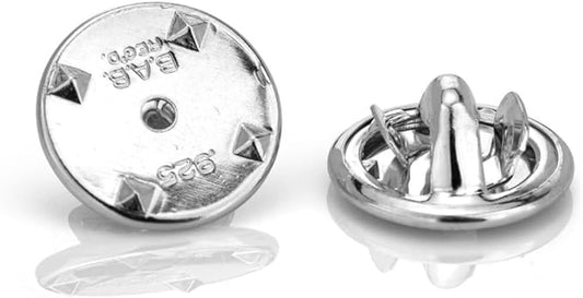 925 Sterling Silver Lapel Pin Fastener Closure Sold in 10 Piece Packs Self Locking Clutch Findings for Jewelry Making Lapel Pins