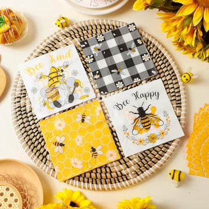 200 Pieces Summer Bee Cocktail Napkins 2