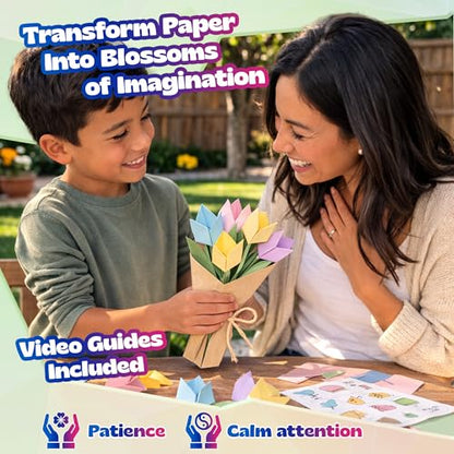 Flower Origami Kit for Kids Ages 8