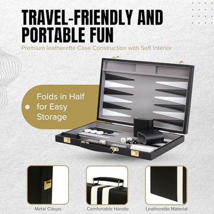 Premium Backgammon 15" Medium Black