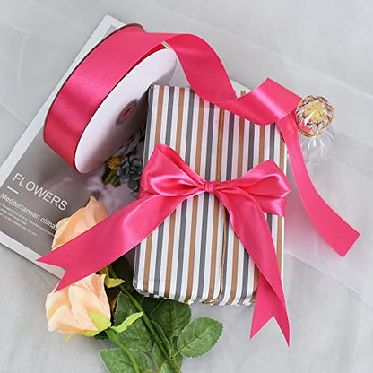 100 Yard Hot Pink Satin Ribbon 1 (300 Foot)