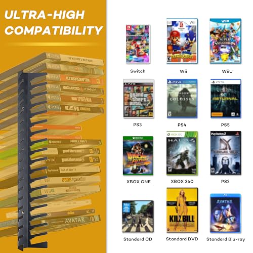 Video Game Storage Wall Mount Game Case Holder (144 Count)
