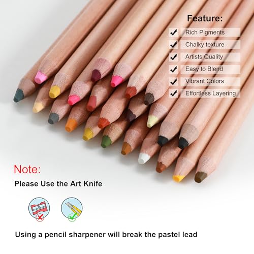 Pro Pastel Chalk Colored Pencils (24 Count)