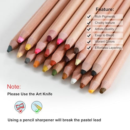 Pro Pastel Chalk Colored Pencils (24 Count)