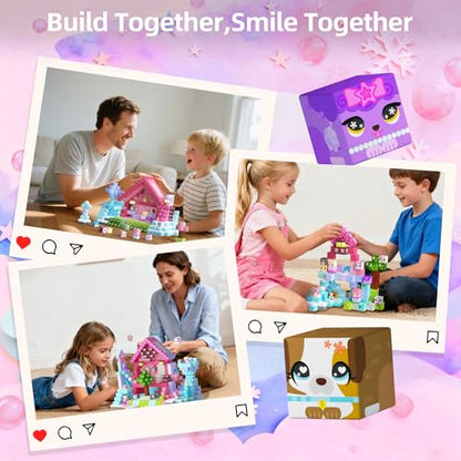 Magnetic Blocks 100PCS Kids Pink Princess Castle Building Blocks