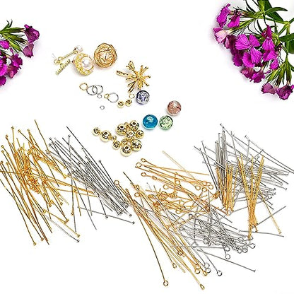 100pcs 18K Gold Filled Ball Pins Non Tarnish Craft Earring Bracelet Jewelry Making Accessories Supplies (100 Count)