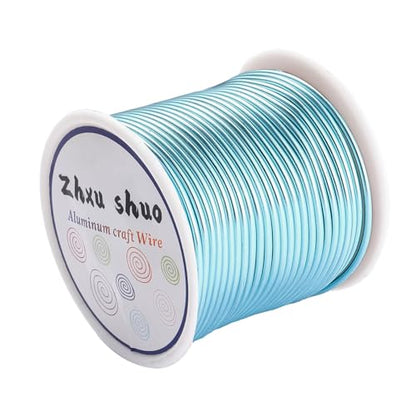 12 Gauge(2mm) Aluminum Wire 35 Yards Anodized Metal Wire for Bonsai Armature Crafting Sculpting Jewelry Craft Making Beading Floral (Ice Blue, 12 Gauge) (105 Foot)