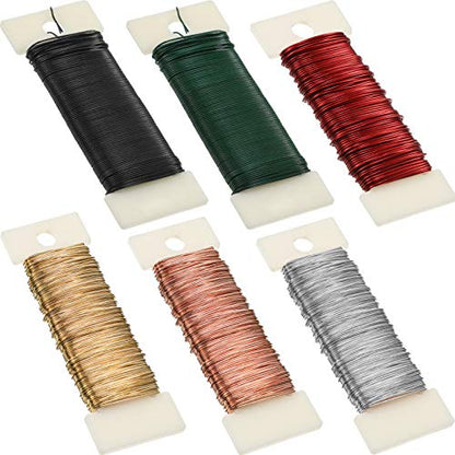 6 Rolls 112 Yards Floral Flexible Paddle Wire Floral Bind Wire for Crafts (6 Count)