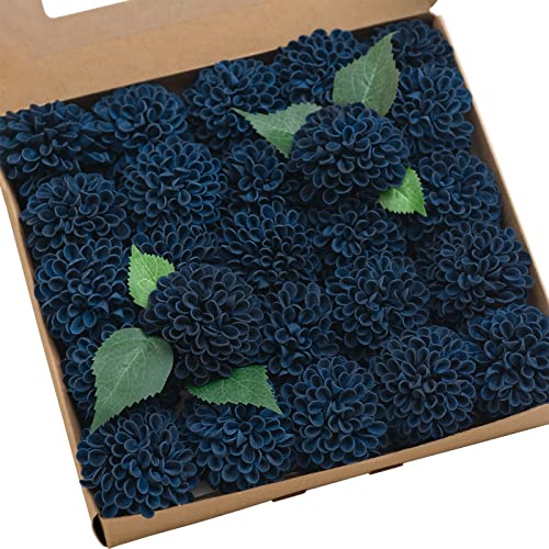Navy Blue Artificial Dahlias (25 Count)