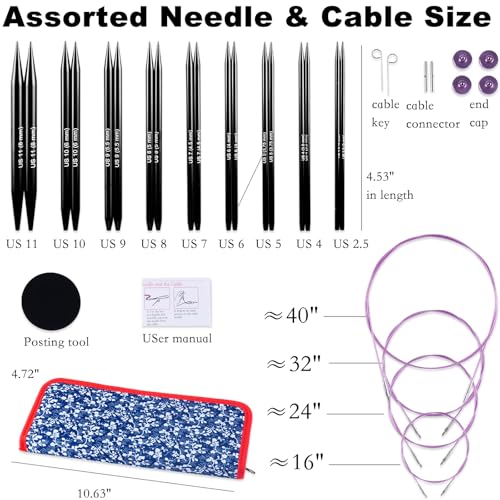 Interchangeable Circular Knitting Needles Set