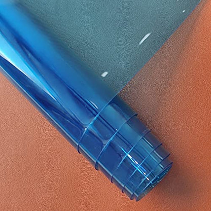 HYANG SkyBlue Transparent PVC Super Clear Holographic Vinyl Faux Leather Sheets 1 Roll 12" x 47"