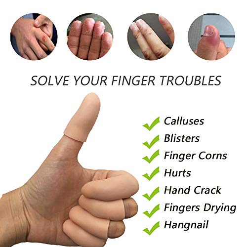 Gel Finger Protectors Finger Caps Silicone Fingertips Protection (10 Count)