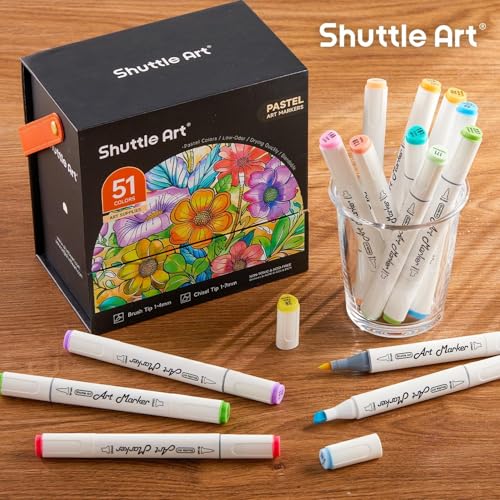 Pastel Alcohol Markers Brush tip (51 Count)