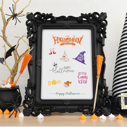 4 Sheets Halloween Clear Stamps Greeting Words Pumpkin Bat Silicone Transparent Stamps Happy Halloween Stamp Cards for DIY Crafts Card Making Scrapbooking Embossing Album Decor (4 Count)