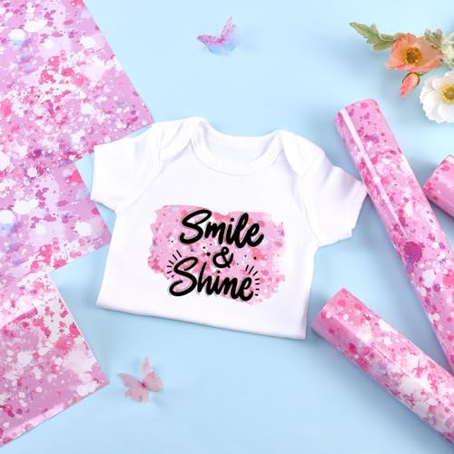 Pink White Splash Heat Transfer Vinyl