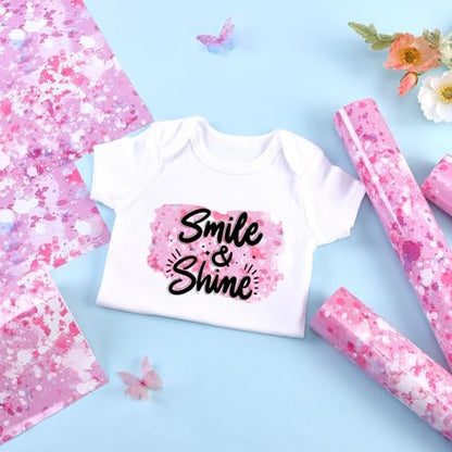 Pink White Splash Heat Transfer Vinyl