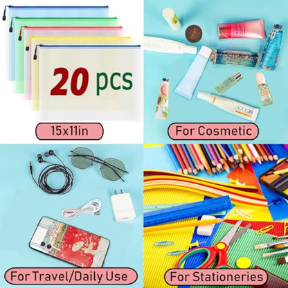 20pcs Mesh Zipper Pouch Bags (20 Count)