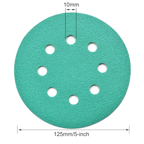 5-Inch 8-Hole Wet Dry Sanding Discs 80 Grit Sandpaper, 50-Pack (50 Count)