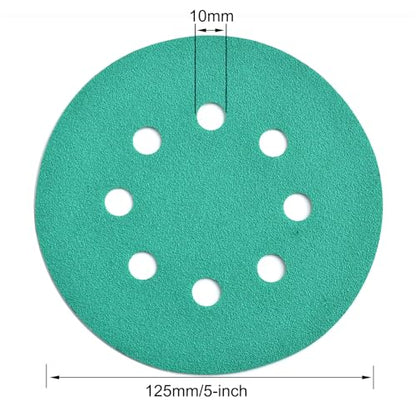 5-Inch 8-Hole Wet Dry Sanding Discs 150 Grit Sandpaper, 50-Pack (50 Count)