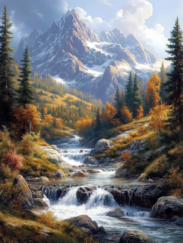 14ct Counted Cross Stitch Kits for Adults Mountains Rivers Printed Stamped Cross Stitch Patterns Kits Cross Stitch Supplies