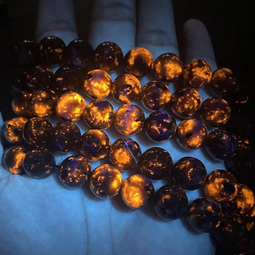 4MM 90pcs Natural Flame Yooperlite Stone Energy Beads Round Loose Beads for Jewelry Making DIY Bracelet Necklace 1 Strands 16"