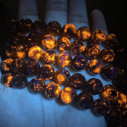 4MM 90pcs Natural Flame Yooperlite Stone Energy Beads Round Loose Beads for Jewelry Making DIY Bracelet Necklace 1 Strands 16"