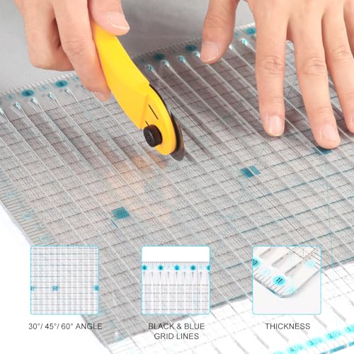 Acrylic Quilting Ruler 11.5" x 10.5" for Precise Fabric Cutting Quilt Rulers Quilting Sewing Tools Slotted Rulers