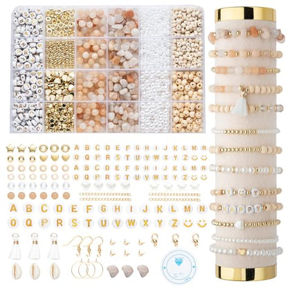 Jewelry Making Supplies Kit Natural Stone Beads for Irregular Natural Stone with for DIY Craft Bracelet Necklace Earrings for Adults